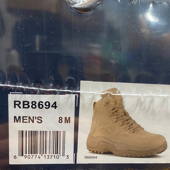 REEBOK DESERT TAN 6" STEALTH BOOT SIDE ZIP COMP TOE BOOTS RB8694 SIZE 8 NEW - Picture 5 of 8